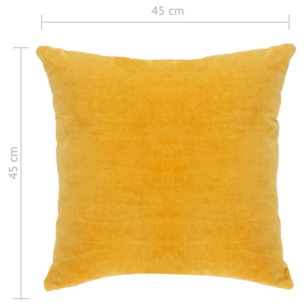 Cushions Cotton Velvet 2 Pcs 45x45 Cm Yellow Image 5