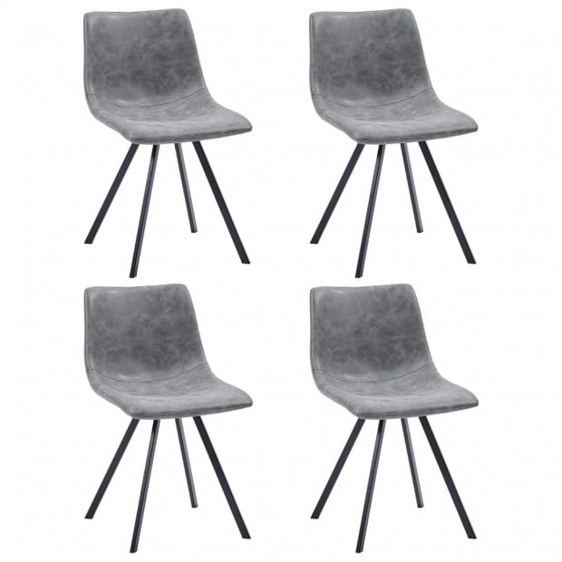 Dining Chairs 4 Pcs Faux Leather Grey