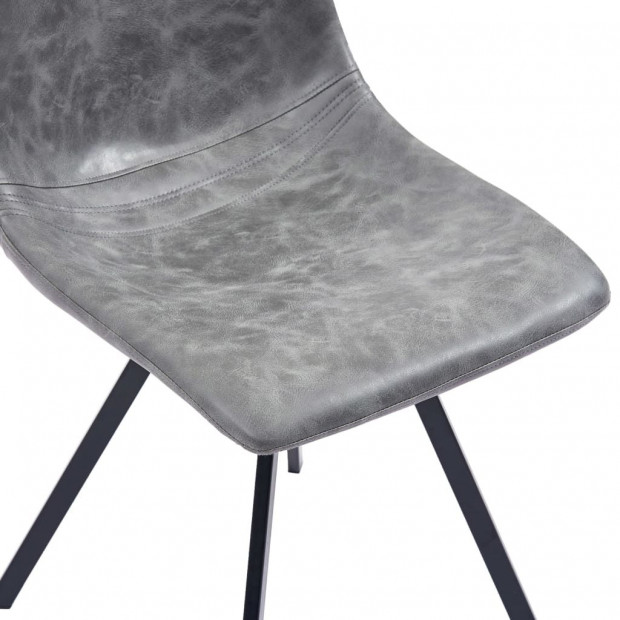 Dining Chairs 4 Pcs Faux Leather Grey Image 6