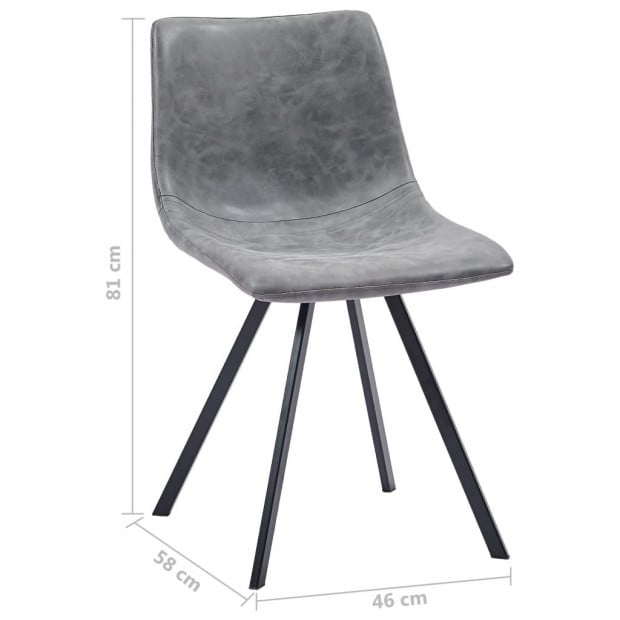 Dining Chairs 4 Pcs Faux Leather Grey Image 8