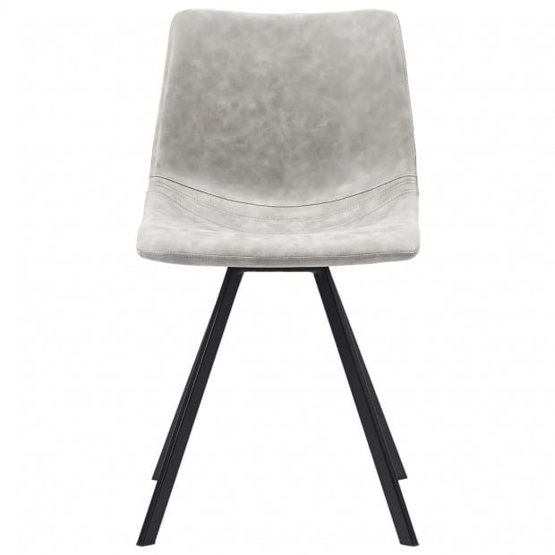 Dining Chairs 4 Pcs Light Grey Faux Leather Image 3