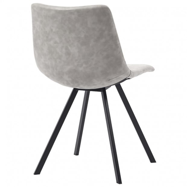 Dining Chairs 4 Pcs Light Grey Faux Leather Image 5