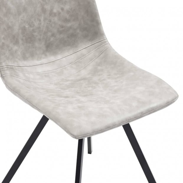 Dining Chairs 4 Pcs Light Grey Faux Leather Image 6