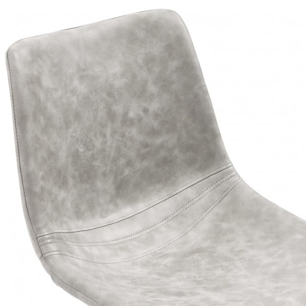Dining Chairs 4 Pcs Light Grey Faux Leather Image 7