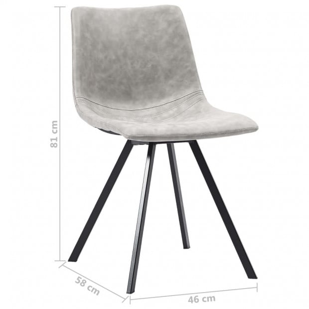Dining Chairs 4 Pcs Light Grey Faux Leather Image 8