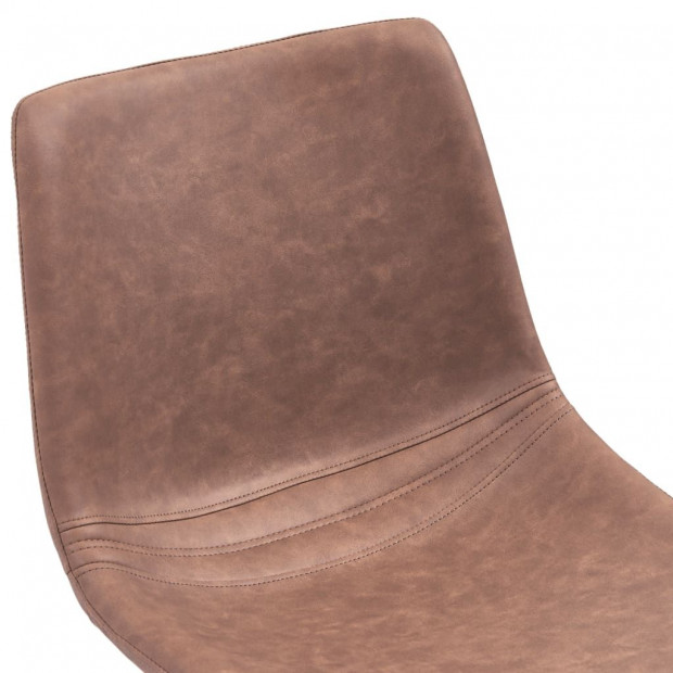 Dining Chairs 4 Pcs Medium Brown Faux Leather Image 2