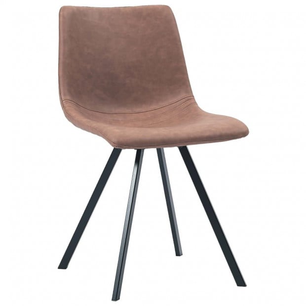 Dining Chairs 4 Pcs Medium Brown Faux Leather Image 3