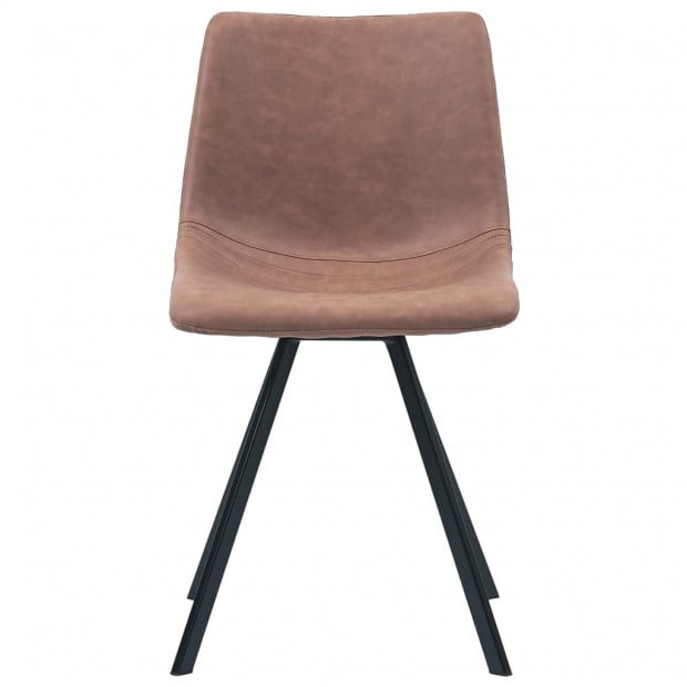Dining Chairs 4 Pcs Medium Brown Faux Leather Image 4
