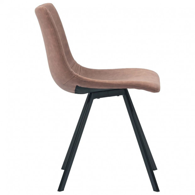 Dining Chairs 4 Pcs Medium Brown Faux Leather Image 5