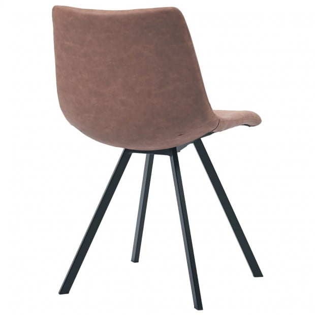 Dining Chairs 4 Pcs Medium Brown Faux Leather Image 6