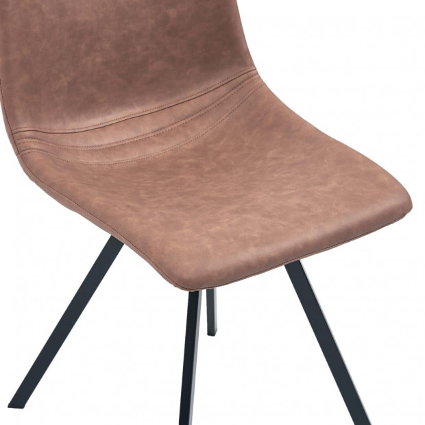 Dining Chairs 4 Pcs Medium Brown Faux Leather Image 7