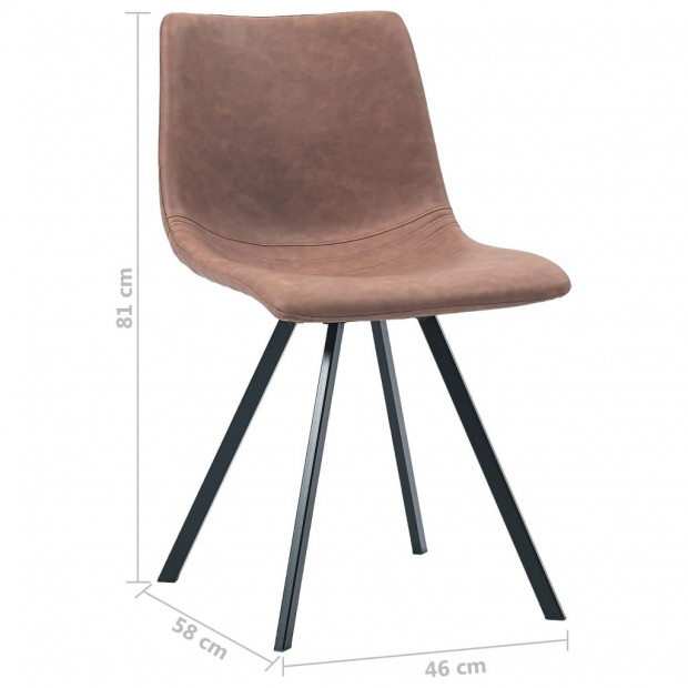 Dining Chairs 4 Pcs Medium Brown Faux Leather Image 8