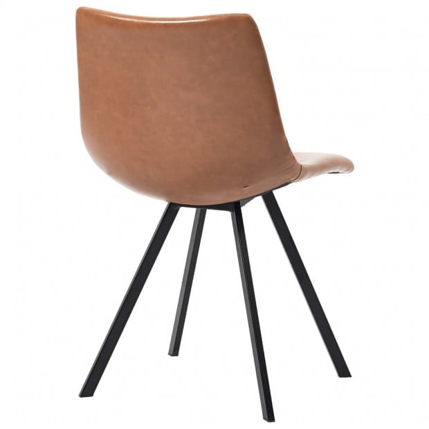Dining Chairs 4 Pcs Cognac Faux Leather Image 5
