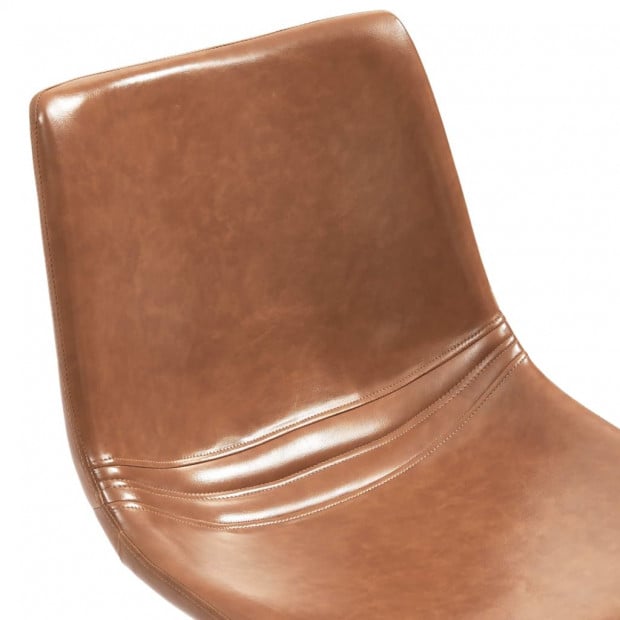 Dining Chairs 4 Pcs Cognac Faux Leather Image 7