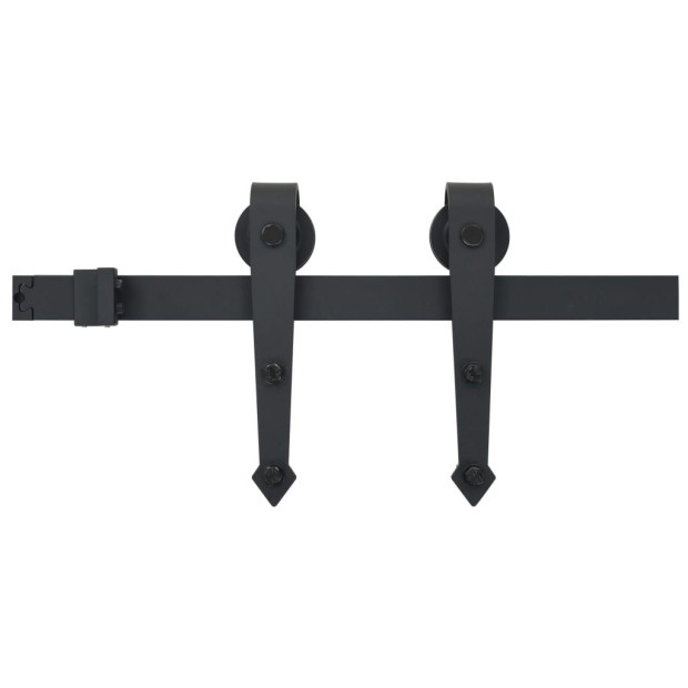 Sliding Door Hardware Kit 200 Cm Steel Black Image 2