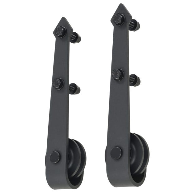 Sliding Door Hardware Kit 200 Cm Steel Black Image 4
