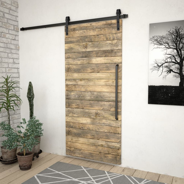 Sliding Door Hardware Kit 200 Cm Steel Black 80 Kg Capacity Image 3