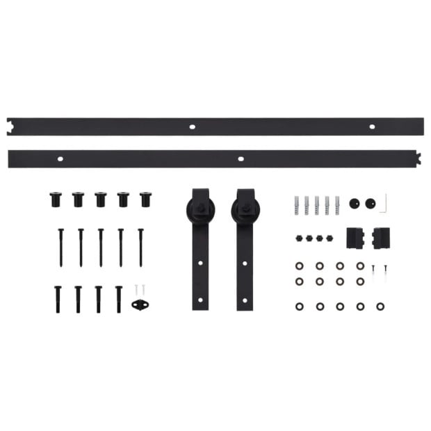 Sliding Door Hardware Kit 200 Cm Steel Black 80 Kg Capacity Image 5