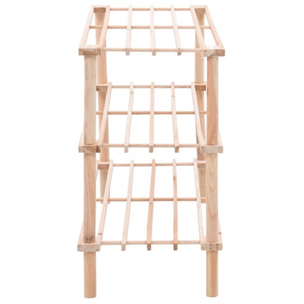 3-tier Shoe Rack Solid Fir Wood Image 3