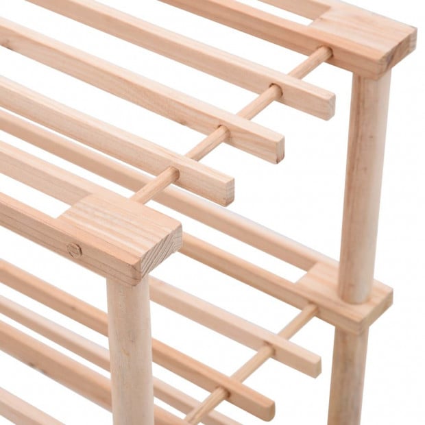 3-tier Shoe Rack Solid Fir Wood Image 5