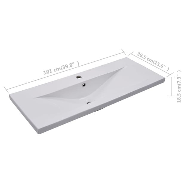 Built-in Basin 101x39.5x18.5 Cm Ceramic White Image 7