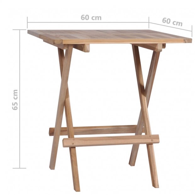 Folding Bistro Tables 2 Pcs 60x60x65 Cm Solid Teak Image 11