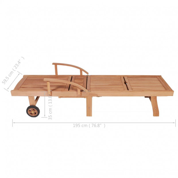 Sun Loungers 2 Pcs Solid Teak Wood Image 11