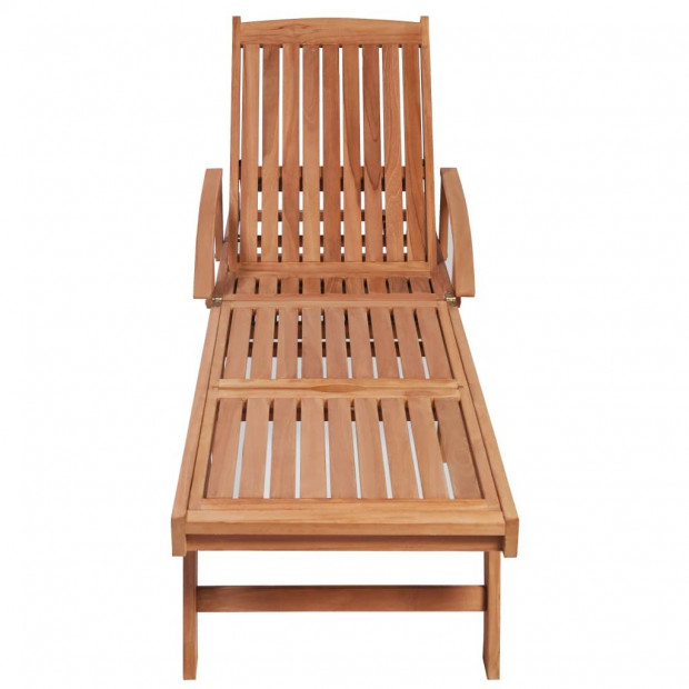 Sun Loungers 2 Pcs Solid Teak Wood Image 6