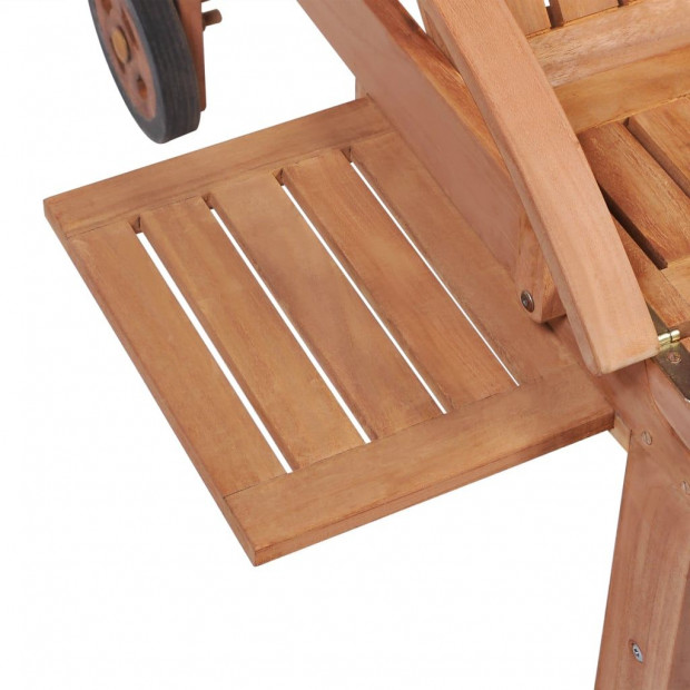 Sun Loungers 2 Pcs Solid Teak Wood Image 7