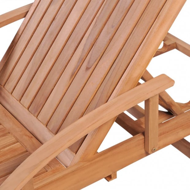 Sun Loungers 2 Pcs Solid Teak Wood Image 8