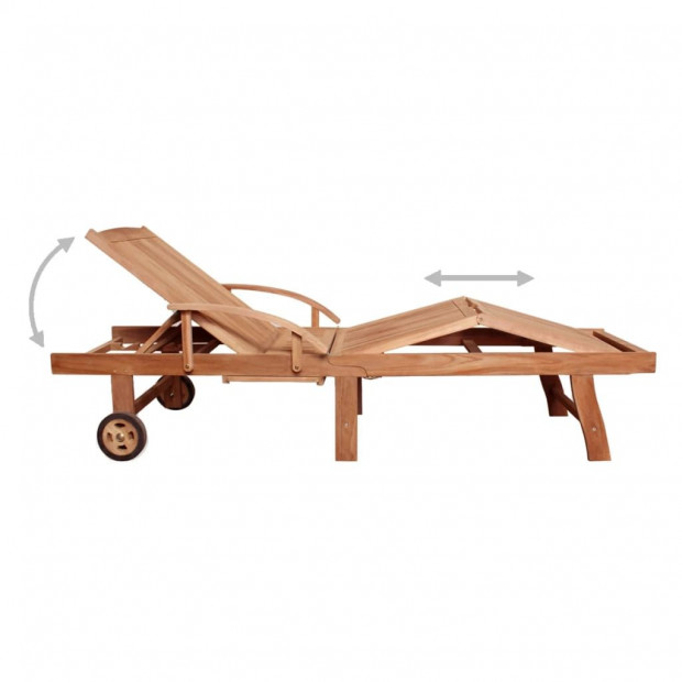 Sun Loungers 2 Pcs Solid Teak Wood Image 10