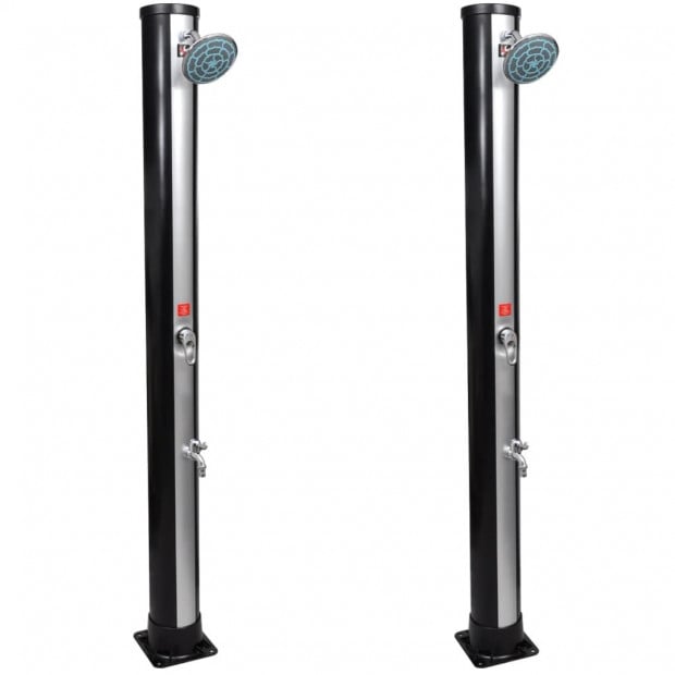 Outdoor Solar Showers With Shower Head And Faucet 2 Pcs 35 L