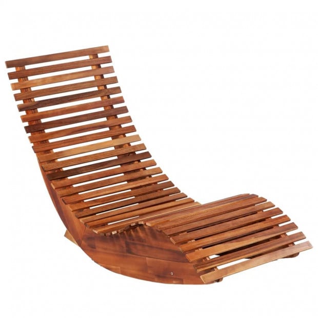 Rocking Sun Loungers 2 Pcs Acacia Wood Image 2
