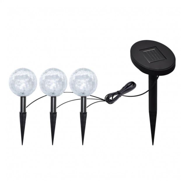 Garden Lights 6 Pcs Led With Spike Anchors & Solar Panels Image 3