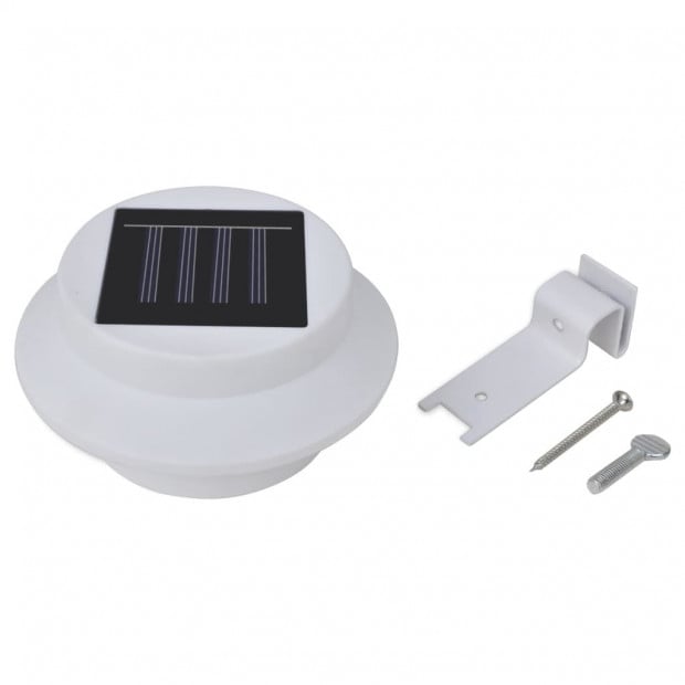 Outdoor Solar Fence Lamps 12 Pcs Led White Image 4