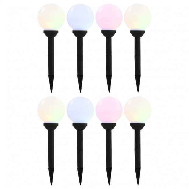 Outdoor Solar Lamps 8 Pcs Led Spherical 15 Cm Rgb