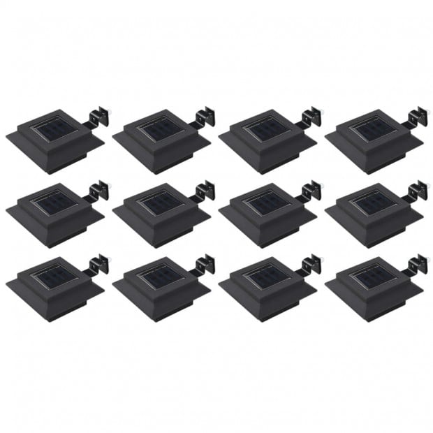 Outdoor Solar Lamps 12 Pcs Led Square 12 Cm Black