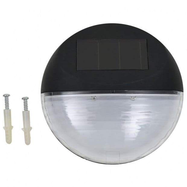 Outdoor Solar Wall Lamps Led 24 Pcs Round Black Image 2