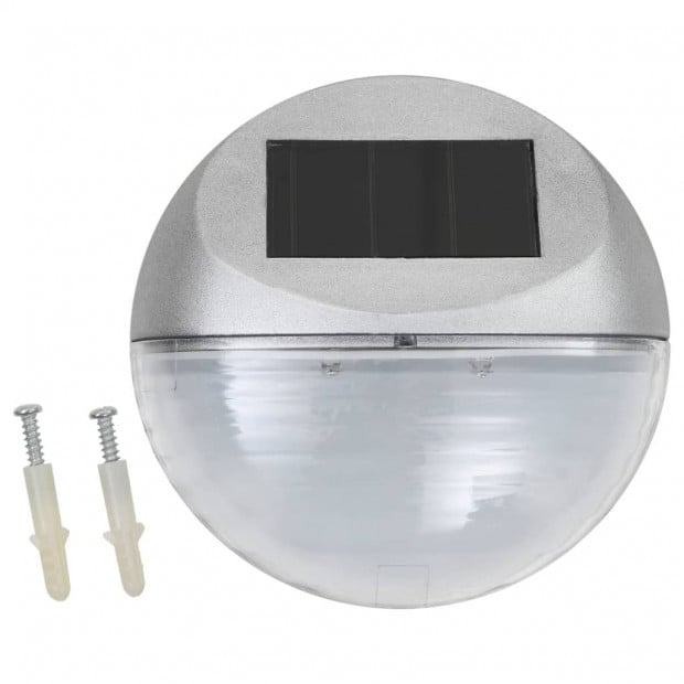 Outdoor Solar Wall Lamps Led 24 Pcs Round Silver Image 2