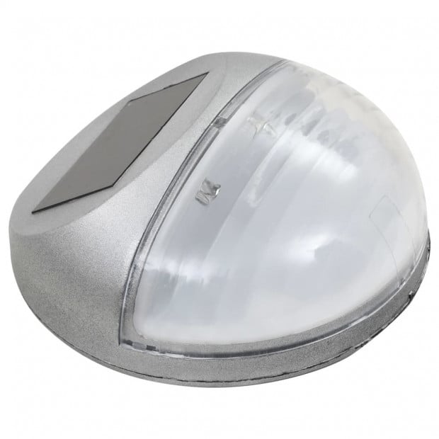 Outdoor Solar Wall Lamps Led 24 Pcs Round Silver Image 3