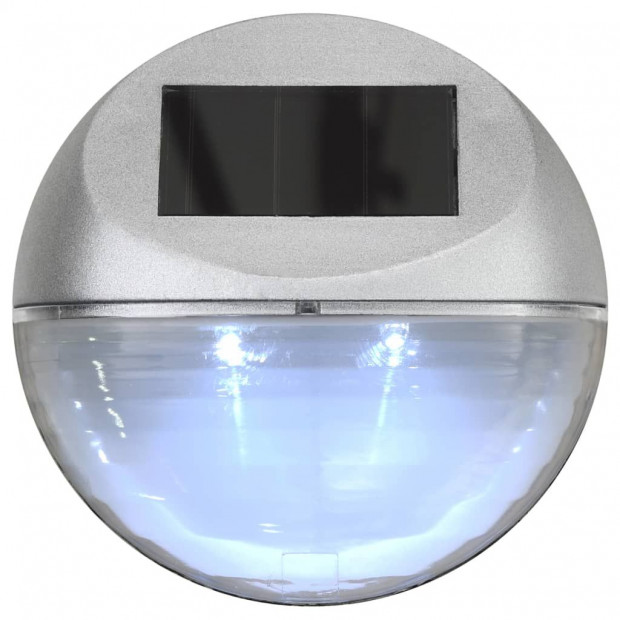 Outdoor Solar Wall Lamps Led 24 Pcs Round Silver Image 5