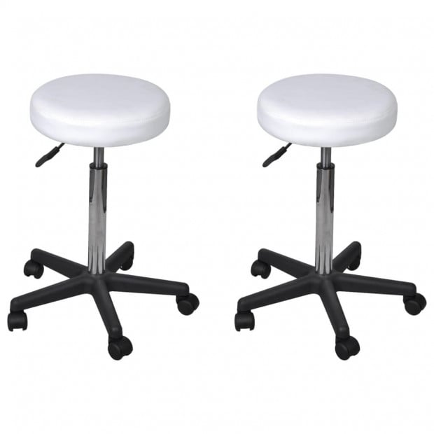 Bar Office Stools 2 Pcs White 35.5x98 Cm Faux Leather