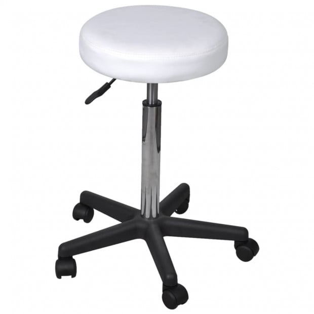 Bar Office Stools 2 Pcs White 35.5x98 Cm Faux Leather Image 2