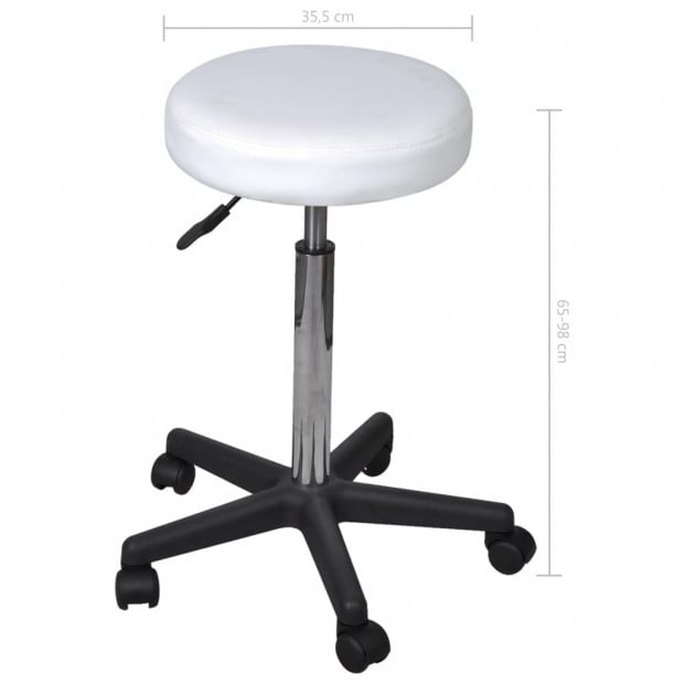Bar Office Stools 2 Pcs White 35.5x98 Cm Faux Leather Image 5