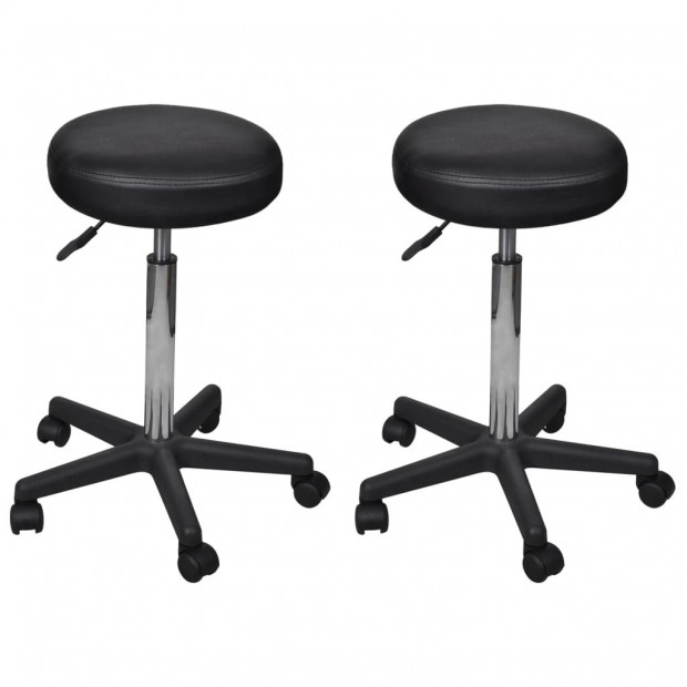 Office Stools 2 Pcs Black 35.5x98 Cm Faux Leather