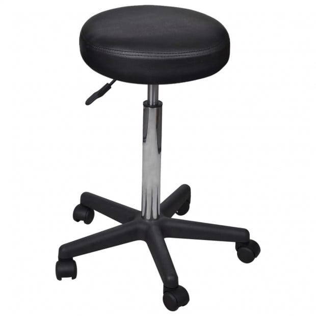 Office Stools 2 Pcs Black 35.5x98 Cm Faux Leather Image 2