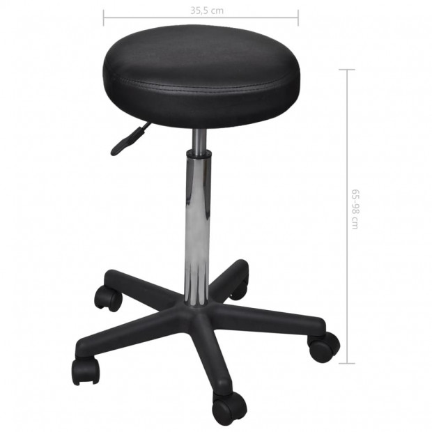 Office Stools 2 Pcs Black 35.5x98 Cm Faux Leather Image 5