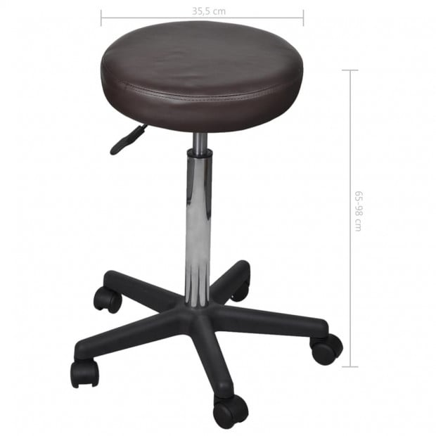 Office Stools 2 Pcs Brown 35.5x98 Cm Faux Leather Image 5