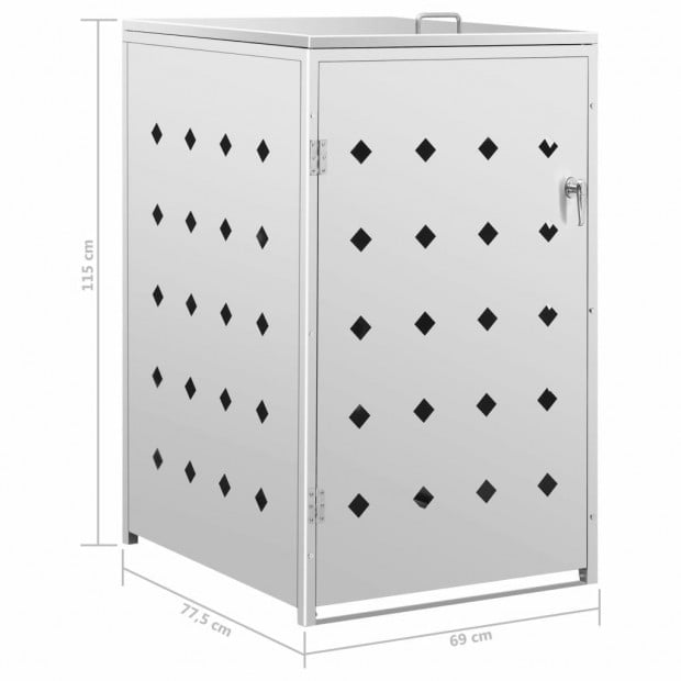 Single Wheelie Bin Shed 240 L Stainless Steel Image 9