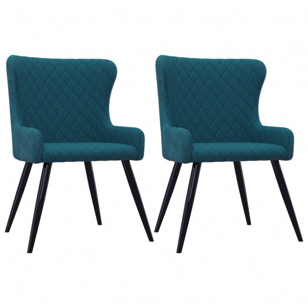 Dining Chairs 2 Pcs Velvet Blue